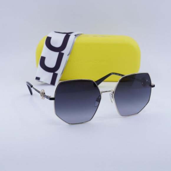 Marc Jacobs MARC 730/S 0RHL 9O Geometric Sunglasses - Black Gold\Grey - Picture 5 of 9